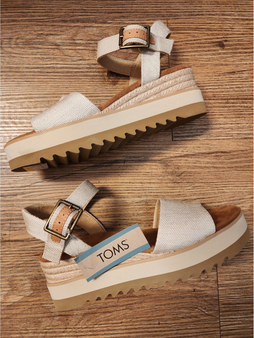 Size 8 - Toms Diana Espadrille Platform Wedge Sandals - Picture 6 of 9